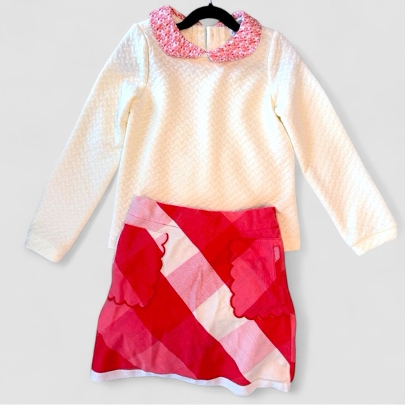Petit Peony 2-Piece Girls Outfit | Kara Quilted Cream Top 8Y–9Y + Skirt 7Y - Picture 2 of 9